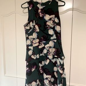 Banana Republic Short, Sleeveless, Green & Floral Dress, Size 8